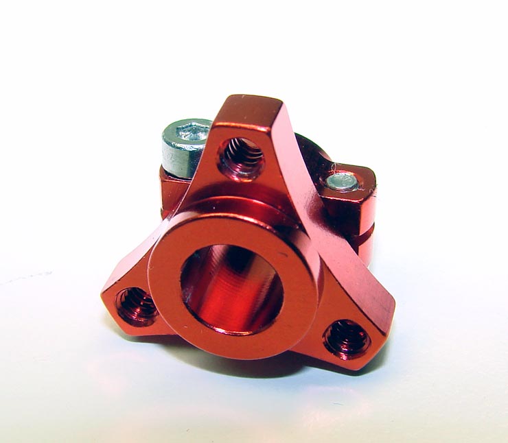 CRC 3331 Red Aluminum Double Clamp Left Hub for 1/12 Pan Car