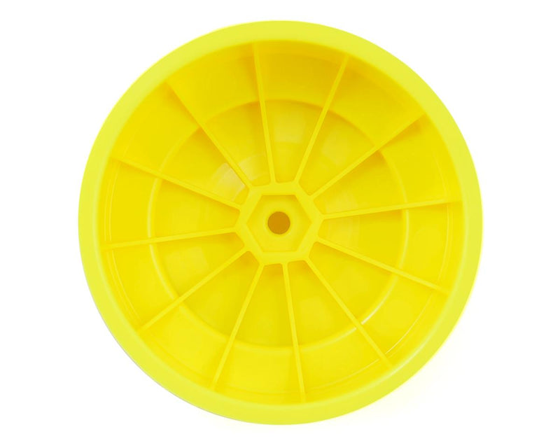 DE Racing PS4-LY Yellow Speedline SC Wheels for TLR 22SCT, TEN-SCTE, Tekno SCT410 4 Pack
