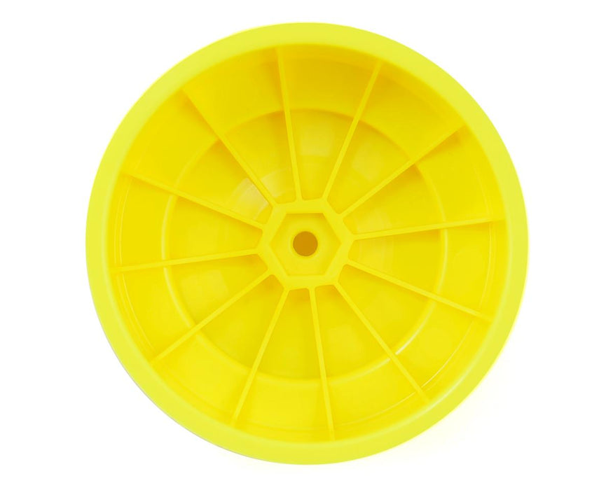 DE Racing PS4-LY Yellow Speedline SC Wheels for TLR 22SCT, TEN-SCTE, Tekno SCT410 4 Pack
