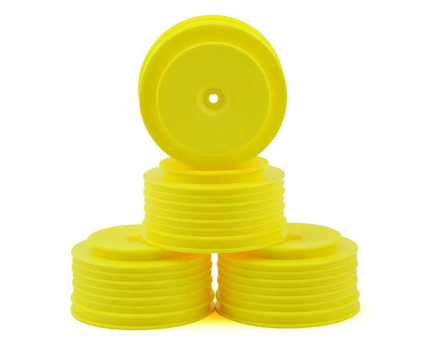 DE Racing PS4-LY Yellow Speedline SC Wheels for TLR 22SCT, TEN-SCTE, Tekno SCT410 4 Pack