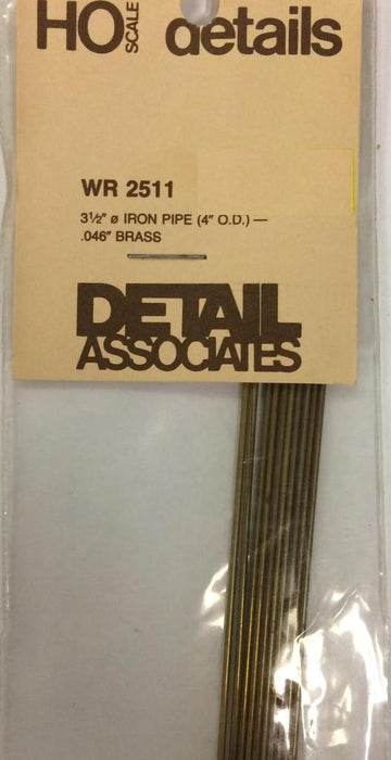Detail Associates WR-2511 Round Brass Wire .046" Diameter (HO Scale 3-1/2" N Scale 7-3/8")