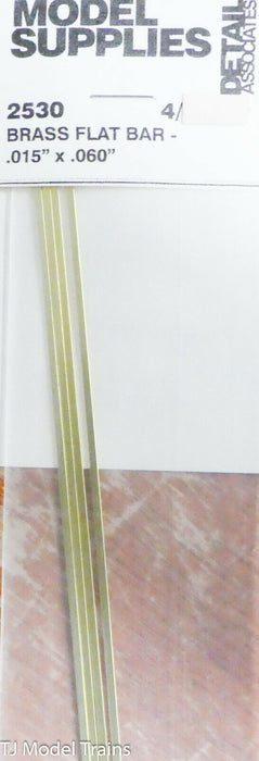 Detail Associates WR-2530 Brass Flat Bar .015" x .060" 4 Pack