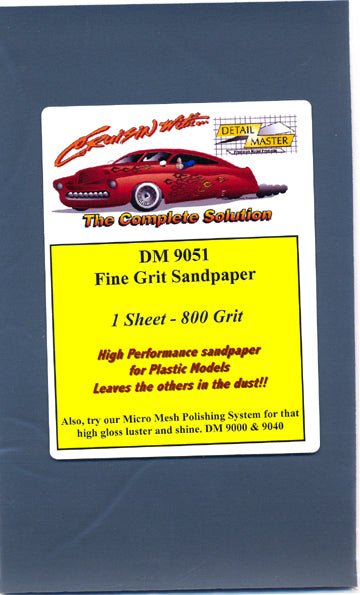 Detail Master 9051 Polishing Sand Paper 800 Grit 9"x5.5" Sheet