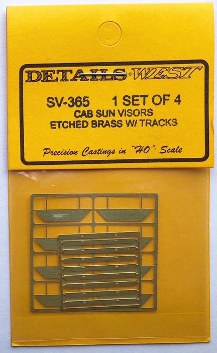 Details West SV-365 Brass Cab Sun Visors with Tracks 4 Pack