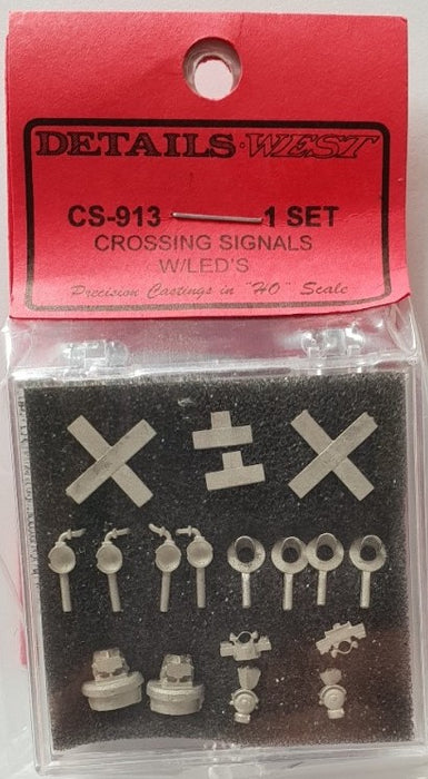 Details West CS-913 HO Grade Crossing Signals Set W/ LEDs (1 set)