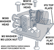 DSM 5600 Low Profile Servo Winch Mount for Element RC Enduro with IFS