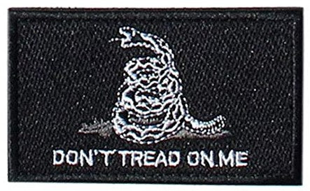Black Don't Tread On Me Patch with Loop and Hook Backing  (3"x2")