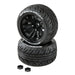 Duratrax C2900 Speedtreads Speedhawk C2 Tires Mounted on Black Wheels