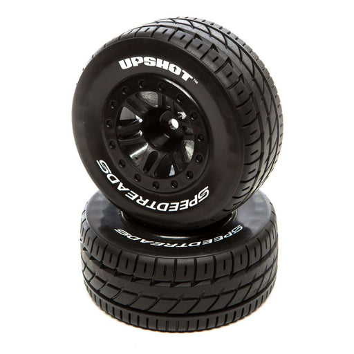 Duratrax C2935 Speedtreads UpShot C2 SCT Tires Mounted on Black Wheels 