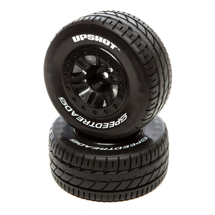 Duratrax C2935 Speedtreads UpShot C2 SCT Tires Mounted on Black Wheels 