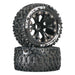 Duratrax C3558 Six Pack ST 2.8" 2WD C2 Tires Mounted on Black Wheels Front