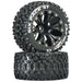 Duratrax C3562 Six Pack ST 2.8" 2WD C2 Tires Mounted on Black Wheels