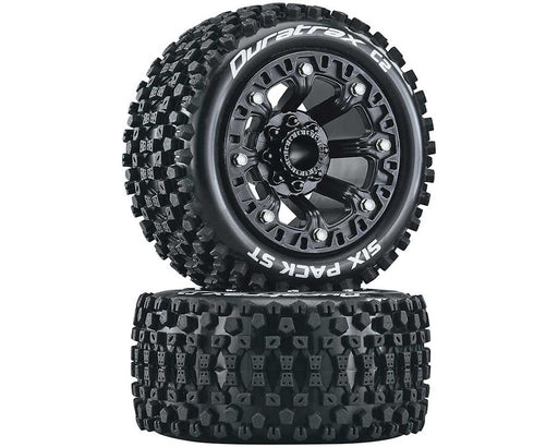 Duratrax C5103 Six Pack ST 2.8" 2WD C2 Tires Mounted on Black Wheels 2 Pack