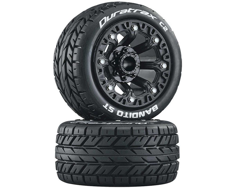 Duratrax C5105 Bandito ST 2.2" C2 Tires Mounted on Black Wheels