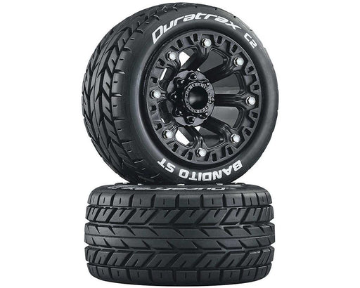 Duratrax C5105 Bandito ST 2.2" C2 Tires Mounted on Black Wheels