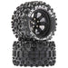 Duratrax C5256 Six Pack MT 2.8" C2 Tires Mounted on Black Wheels 14mm Hex