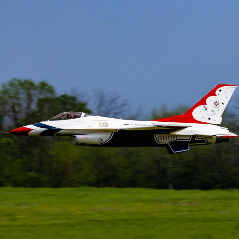 E-flite EFL87970 F-16 Thunderbird 80mm EDF Jet ARF Plus with ASX3 and Safe Select