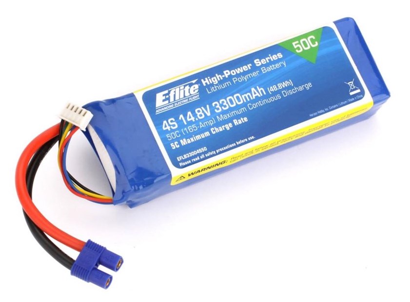 E-flite EFLB33004S50 4S 14.8V 50C LiPo Battery with EC3 Connector