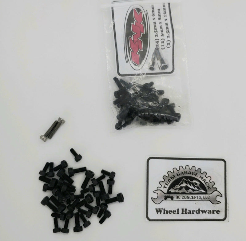 Team Garage Hack / Holmes Hobbies Black H.O Wheel Hardware Kit by Team KNK