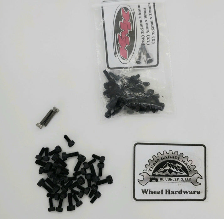 Team Garage Hack / Holmes Hobbies Black H.O Wheel Hardware Kit by Team KNK