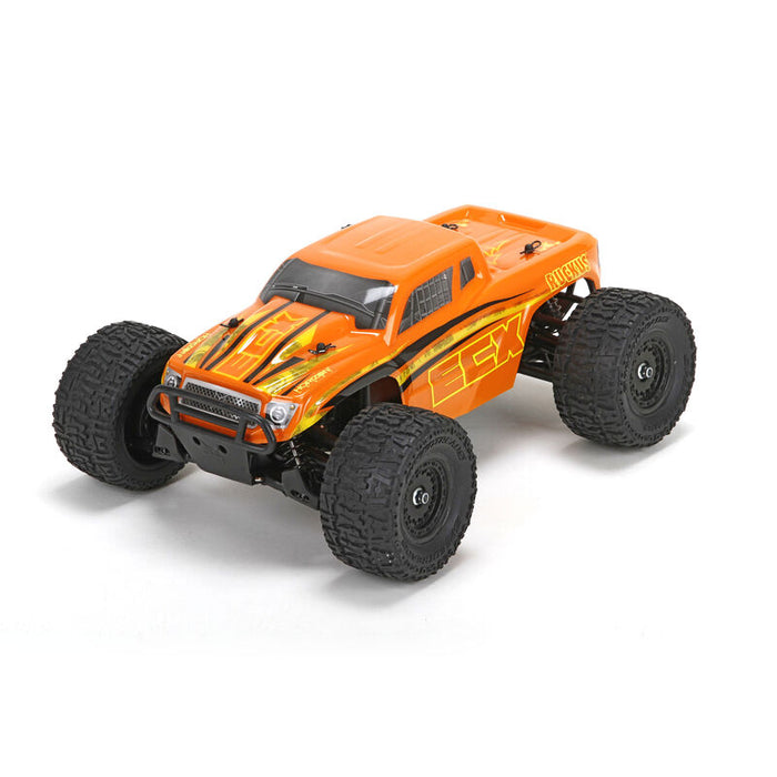 ECX 1000T2 Ruckus 1/18 4WD RTR Monster Truck Orange and Yellow
