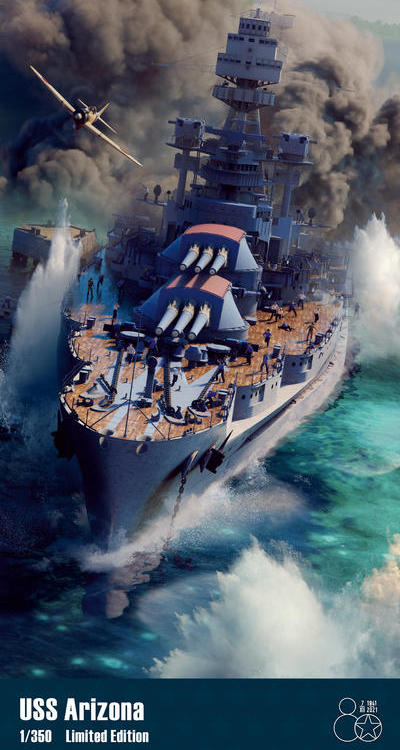 Eduard LN1 1/350 USS Arizona BB39 Battleship Limited Edition Kit