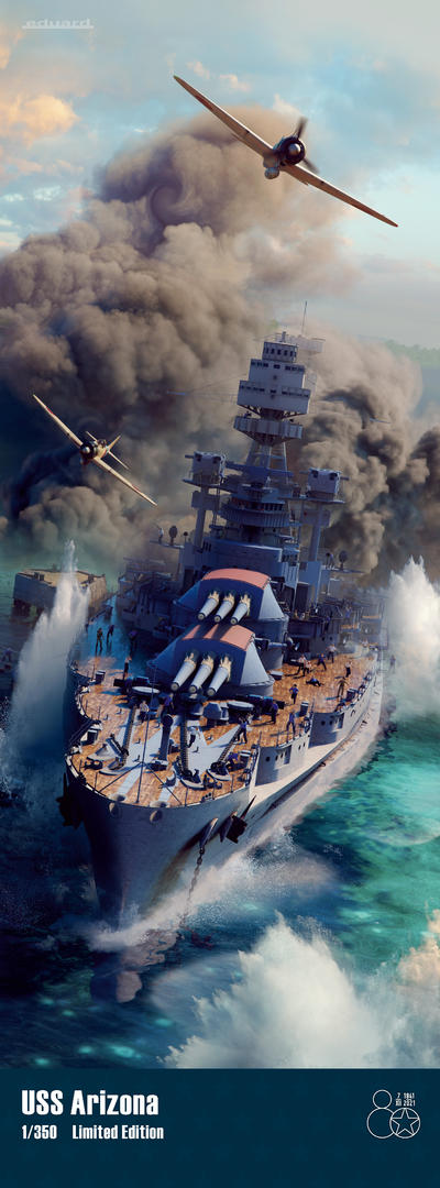 Eduard LN1 1/350 USS Arizona BB39 Battleship Limited Edition Kit