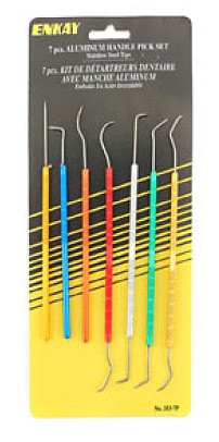 Enkay Products 3537 7 Piece Assorted Stainless Dental and Putty Pick Set