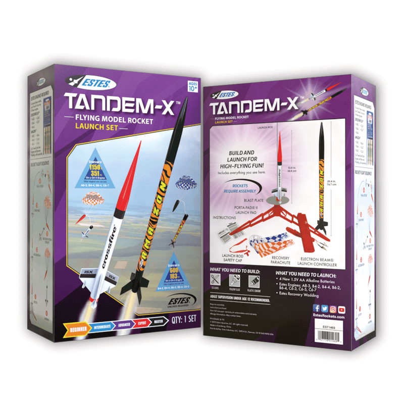 ESTES 1469 Tandem-X (Skill Level E2X) 2 Model Rocket Kits