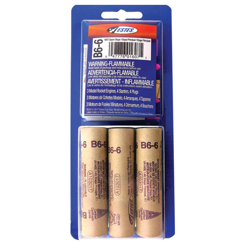 ESTES 1607 B6-6 Model Rocket Engines 3 Pack (Ships USPS Ground)