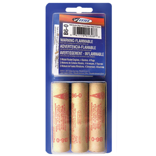 ESTES 1608 B6-0 Model Rocket Engines 3 Pack (Ships USPS Ground)