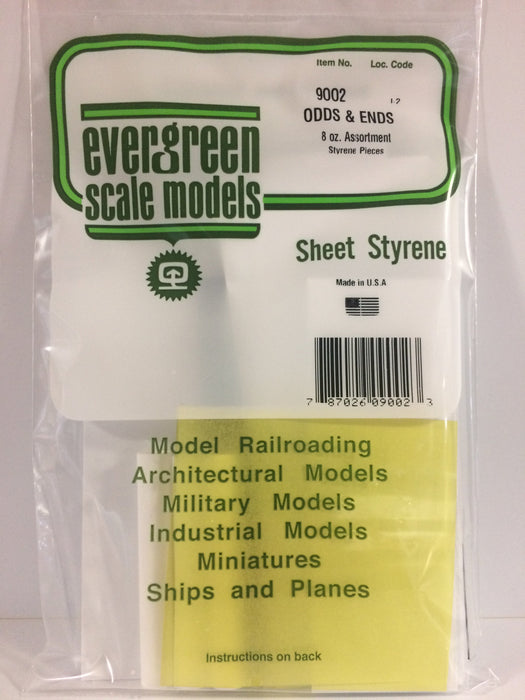 Evergreen Scale Models 9002 White Sheet Styrene Odds & Ends