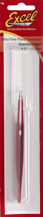 Excel 30427 Straight Point Tweezers, Red