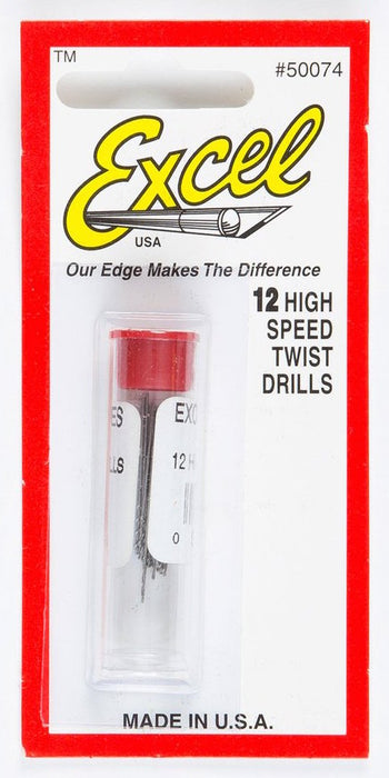 Excel 50077 High Speed Twist Drills #77 12 Pack