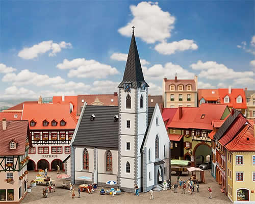 Faller 130490 HO Scale Village Church with 2 Steeple Options Kit