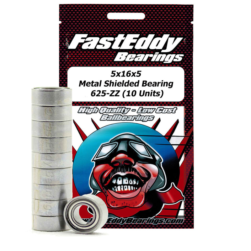 Fast Eddy Bearings TFE4262 5x16x5mm Metal Shielded Bearings (10 Pack)