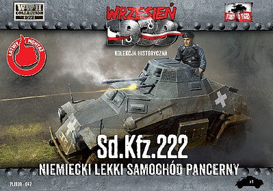 First To Fight Models 47 1/72 WWII SdKfz 222 German Light Armored Tank Plastic Model Kit
