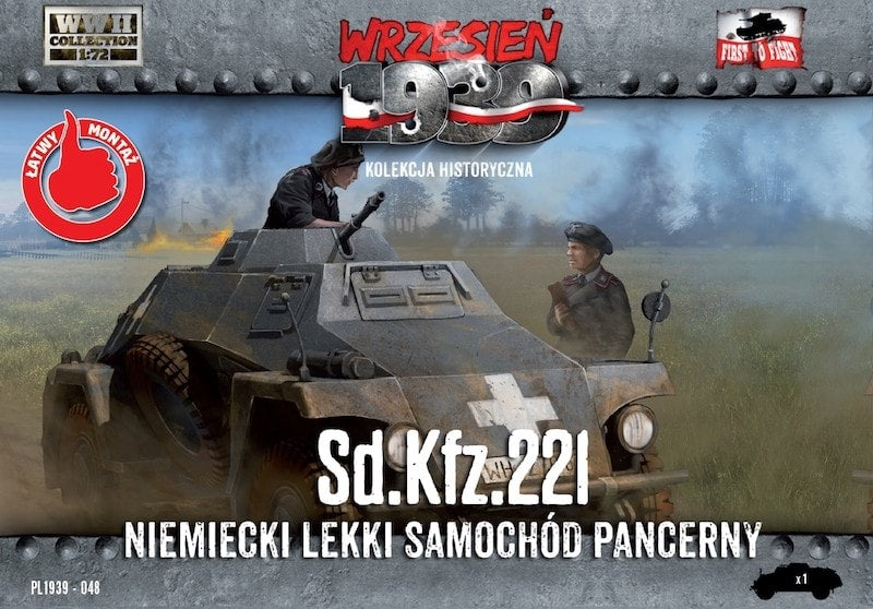 First To Fight Models 48 1/72 WWII SdKfz 221 German Light Armored Tank Plastic Model Kit