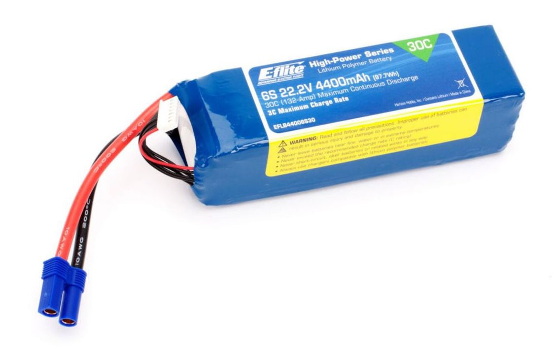 E-flite B44006S30 4400mAh 6S 22.2V 30C LiPo Battery with EC5 Connector