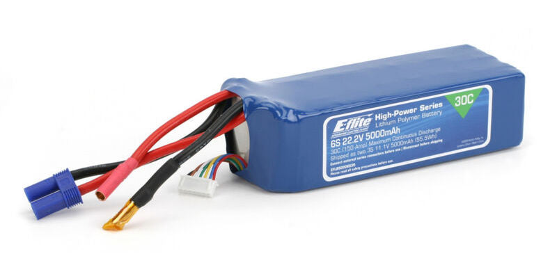 E-flite B50006S30 mAh 6S 22.2V 30C LiPo Battery with EC5 Connector