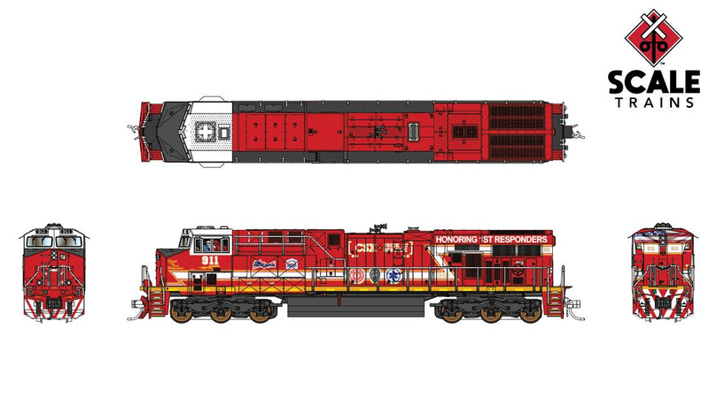 Fox Valley Models 10012 N Scale ES44AH "First Responders" CSX 911 DCC LokSound