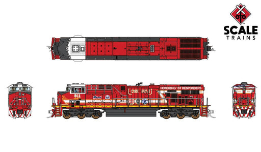 Fox Valley Models 10012 N Scale ES44AH "First Responders" CSX 911 DCC LokSound