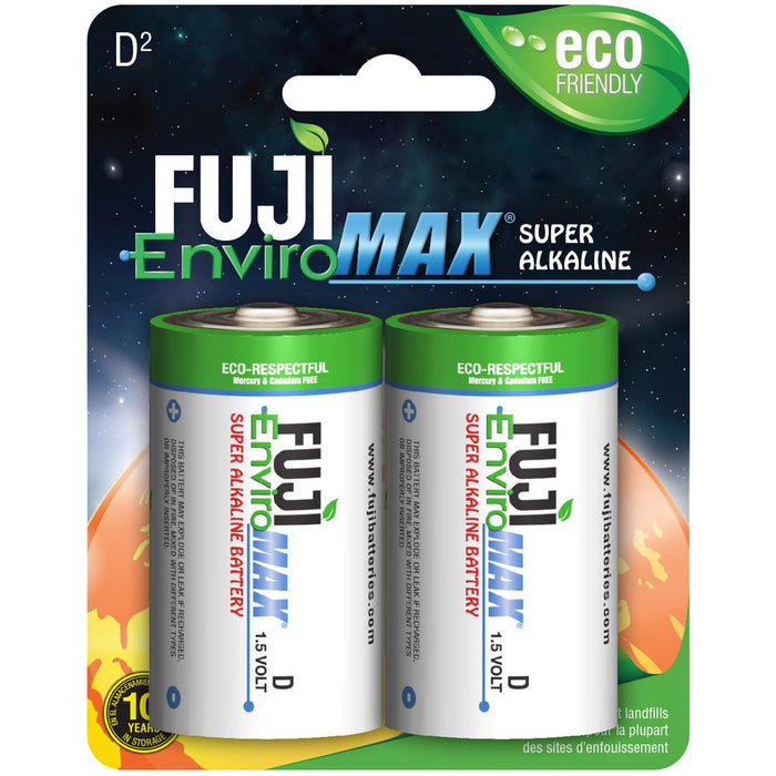 Fuji 4100BP2 Enviromax D Cell Alkaline Battery 2 Pack