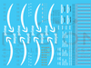 Fusion Scale Graphics TAMA100-87 HO Scale Amazon Blue 53' Truck Trailer Decal Set