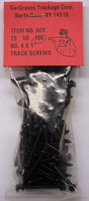 Gargraves 809100 O Scale #4 x 1" Track Screws (100 Pieces)