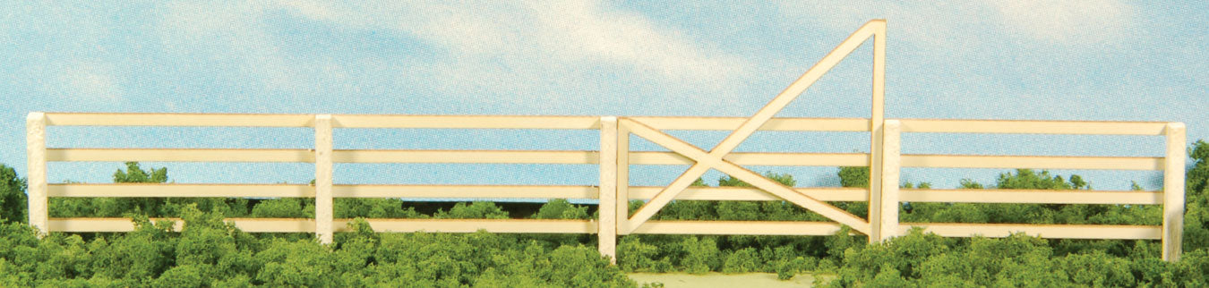 GCLaser 19087 HO Scale Laser Cut 40" 4 Slat Fence with 3 Gates Kit