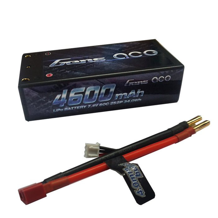 Gens ace 450mAh 7.4V 25C 2S Lipo Battery Pack with Bullet/Deans Connector