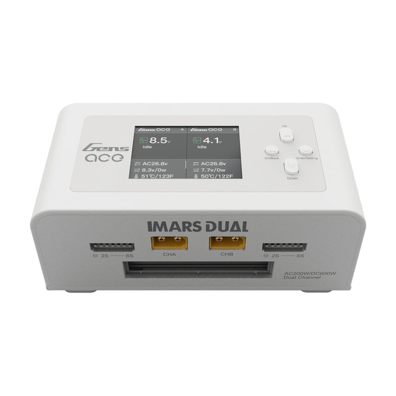 Gens ace Imars Dual Port AC/DC RC Battery Balance Charger - White