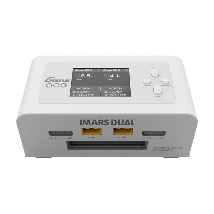 Gens ace Imars Dual Port AC/DC RC Battery Balance Charger - White