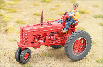 GHQ 60001 HO Scale International Harvester M-TA Farm Tractor with Figures Kit